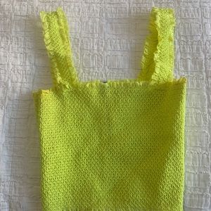 Alice and Olivia stretch lime crop tank top